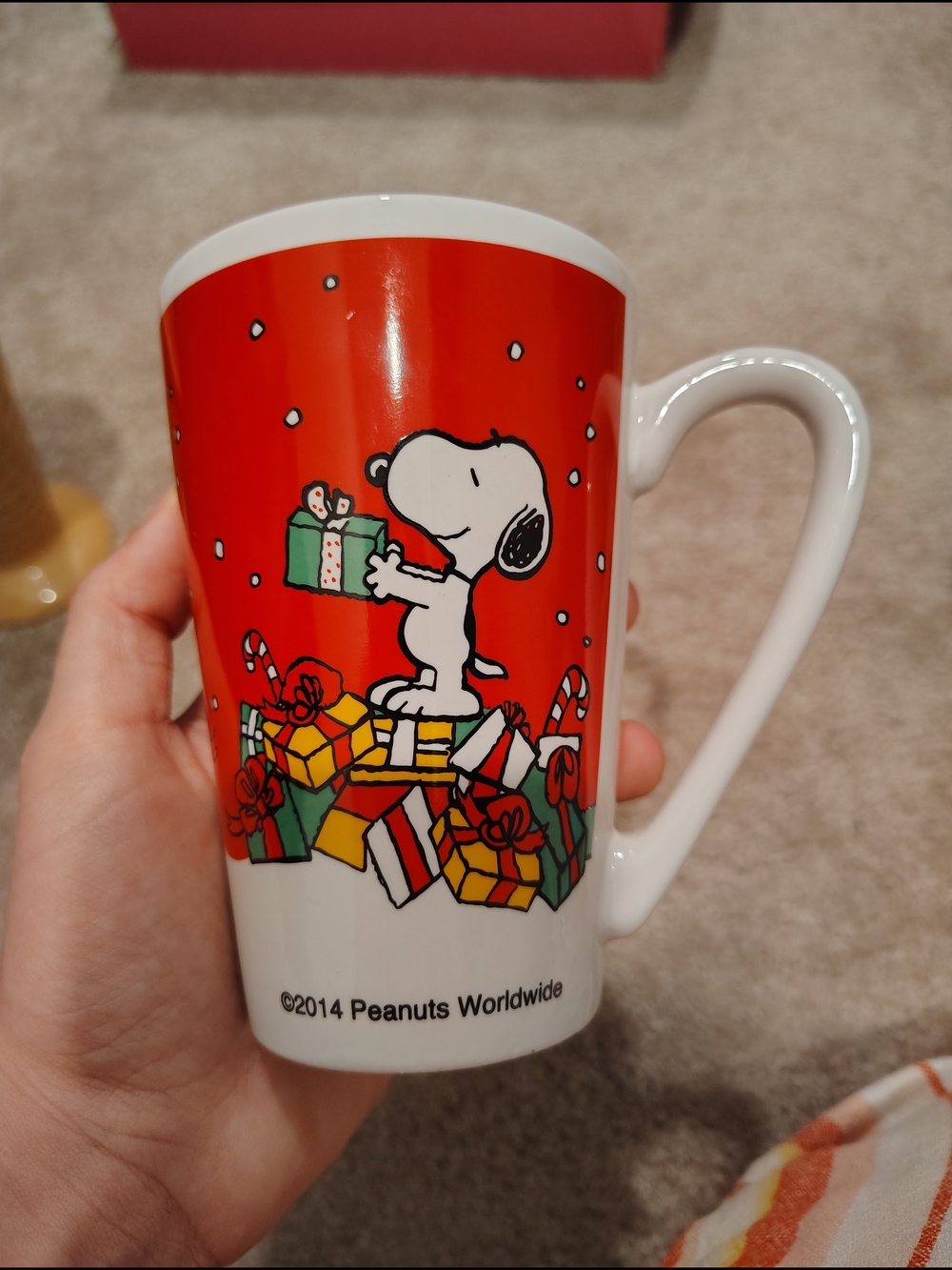 Peanuts Red White Snoopy Holiday Gift Coffee Mug